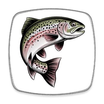 Forelle Angeln - Viereckiger Kühlschrankmagnet - Weiß - Vorne