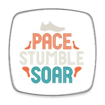 Pace Stumble Soar — Colorful Motivation - Square fridge magnet - white - Front