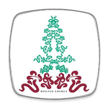 Rooted energy - Square fridge magnet - white - Front