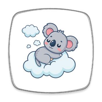 Nuage Koala Somnolent - Magnet carré - blanc - Devant