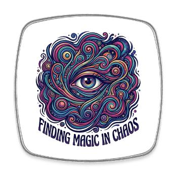 Magic Chaos - Viereckiger Kühlschrankmagnet - Weiß - Vorne