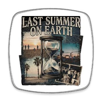 Summer On Earth - Viereckiger Kühlschrankmagnet - Weiß - Vorne