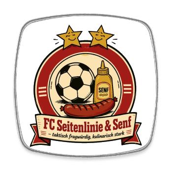 FC Seitenlinie & Senf - Viereckiger Kühlschrankmagnet - Weiß - Vorne