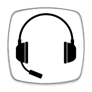 Headset mit Mikrofon - Viereckiger Kühlschrankmagnet - Weiß - Vorne