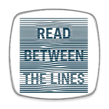 Read Between - Viereckiger Kühlschrankmagnet - Weiß - Vorne