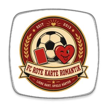FC Rote Karte Romantik - Viereckiger Kühlschrankmagnet - Weiß - Vorne