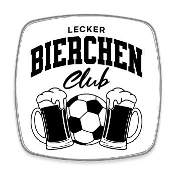 Lecker Bierchen Club - Viereckiger Kühlschrankmagnet - Weiß - Vorne