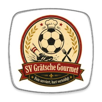 SV Grätsche Gourmet - Viereckiger Kühlschrankmagnet - Weiß - Vorne