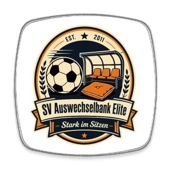 SV Auswechselbank Elite - Viereckiger Kühlschrankmagnet - Weiß - Vorne
