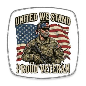 United Veteran Pride and Duty - Square fridge magnet - white - Front