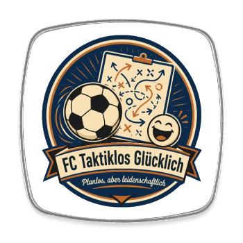 FC Taktiklos Glücklich - Viereckiger Kühlschrankmagnet - Weiß - Vorne