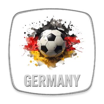 Germany Fußballfarben Splash - Viereckiger Kühlschrankmagnet - Weiß - Vorne
