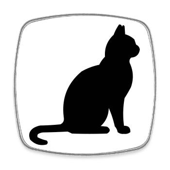 katze - Viereckiger Kühlschrankmagnet - Weiß - Vorne