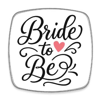 Bride to Be Calligraphy Lettering with Heart - Square fridge magnet - white - Front