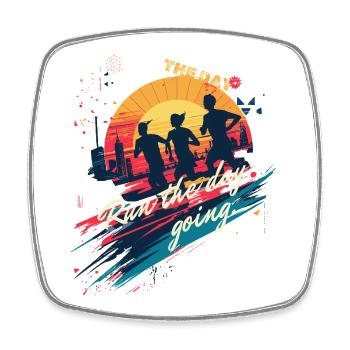Jogging Running The Day Motivation Lauf Sport Art - Viereckiger Kühlschrankmagnet - Weiß - Vorne