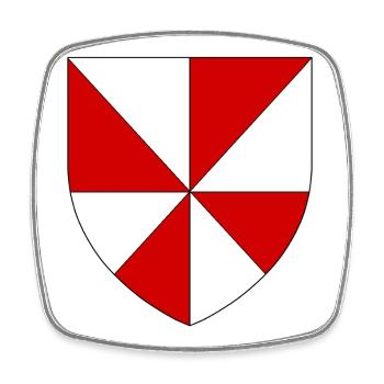 Wappen der Gâtinais - Viereckiger Kühlschrankmagnet - Weiß - Vorne