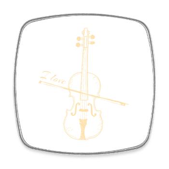 I Love Violin Violin - Classical Music Gift - Square fridge magnet - white - Front