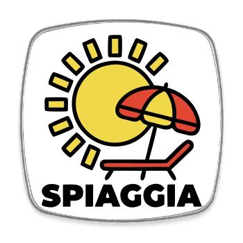 Strand Spiaggia Italien Urlaub Sonne Meer - Viereckiger Kühlschrankmagnet - Weiß - Vorne