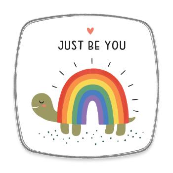 Pride Month LGBTQ - Just Be You - Square fridge magnet - white - Front