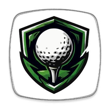 Shield Golf Ball Emblem - Square fridge magnet - white - Front