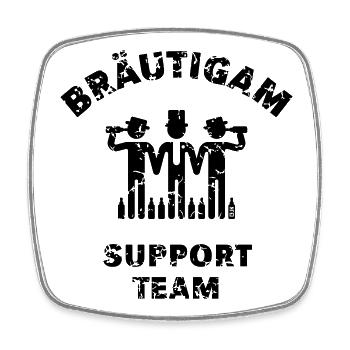 Bräutigam Support Team (JGA Polterabend Vintage B) - Viereckiger Kühlschrankmagnet - Weiß - Vorne