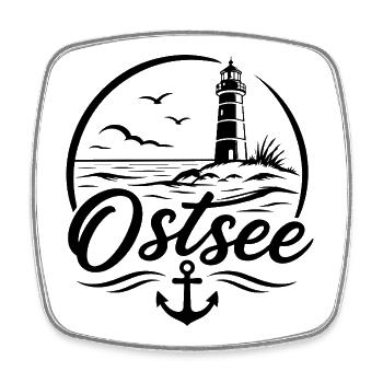 Ostsee - Viereckiger Kühlschrankmagnet - Weiß - Vorne