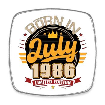 Born_in_July_1986 - Magnet carré - blanc - Devant