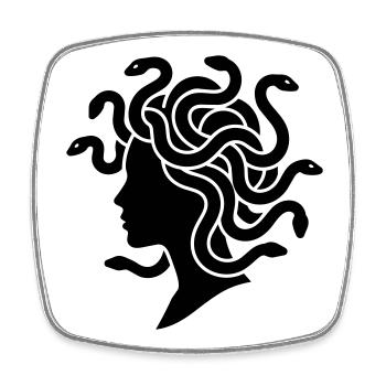 Medusa - Square fridge magnet - white - Front