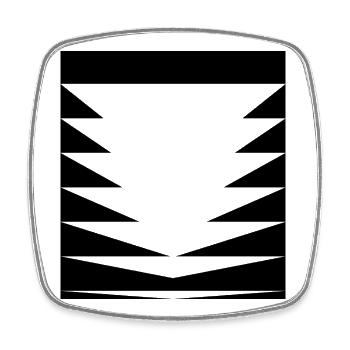 Conception du motif triangle - Magnet carré - blanc - Devant