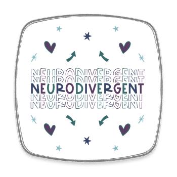 Neurodivergent - Autism Adhd Autismus Adhs - Viereckiger Kühlschrankmagnet - Weiß - Vorne