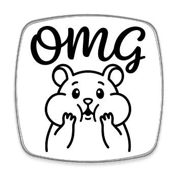 omg - Square fridge magnet - white - Front
