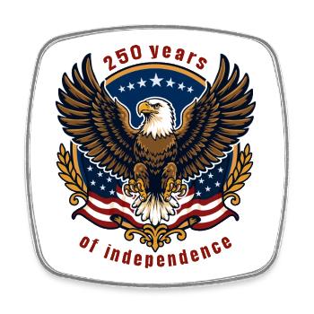 Eagle of Freedom 250 years - Square fridge magnet - white - Front