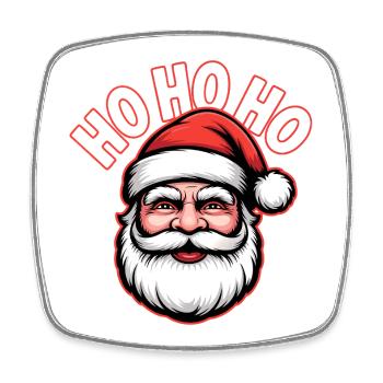 Fröhlicher Santa Ho Ho Ho - Viereckiger Kühlschrankmagnet - Weiß - Vorne