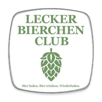 Lecker Bierchen Club - holen trinken Wiederholen - Viereckiger Kühlschrankmagnet - Weiß - Vorne