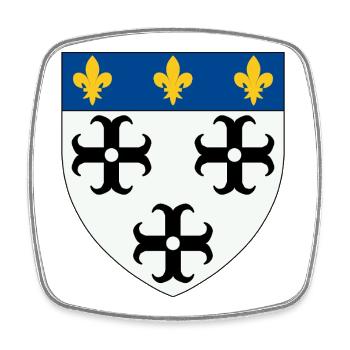 Coat of arms of Moulins - Square fridge magnet - white - Front