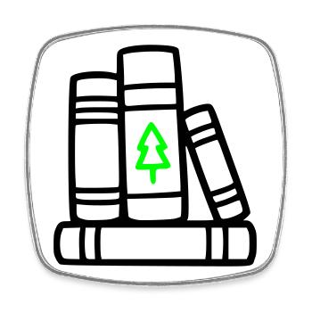 Bücherstapel Baum Natur Lesen Buchclub Wald - Viereckiger Kühlschrankmagnet - Weiß - Vorne