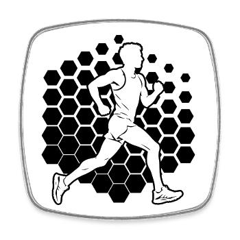 Marathonlaufen Geschenkidee für der Marathonläufer - Viereckiger Kühlschrankmagnet - Weiß - Vorne