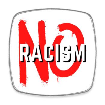No Racism Statement - Square fridge magnet - white - Front