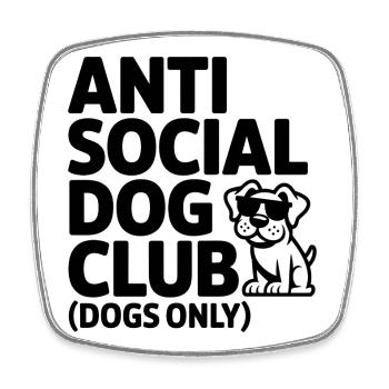 Anti Social Dog Club - Square fridge magnet - white - Front