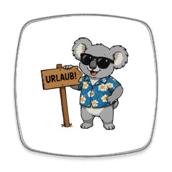 Koala Urlaub Hawaii Shirt - Viereckiger Kühlschrankmagnet - Weiß - Vorne