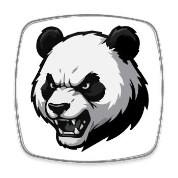 Imprimer vectoriel Angry Panda - Magnet carré - blanc - Devant
