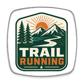Trail running - Magnet carré - blanc - Devant