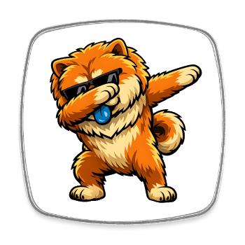 Tabbing du Chow Chow - Magnet carré - blanc - Devant