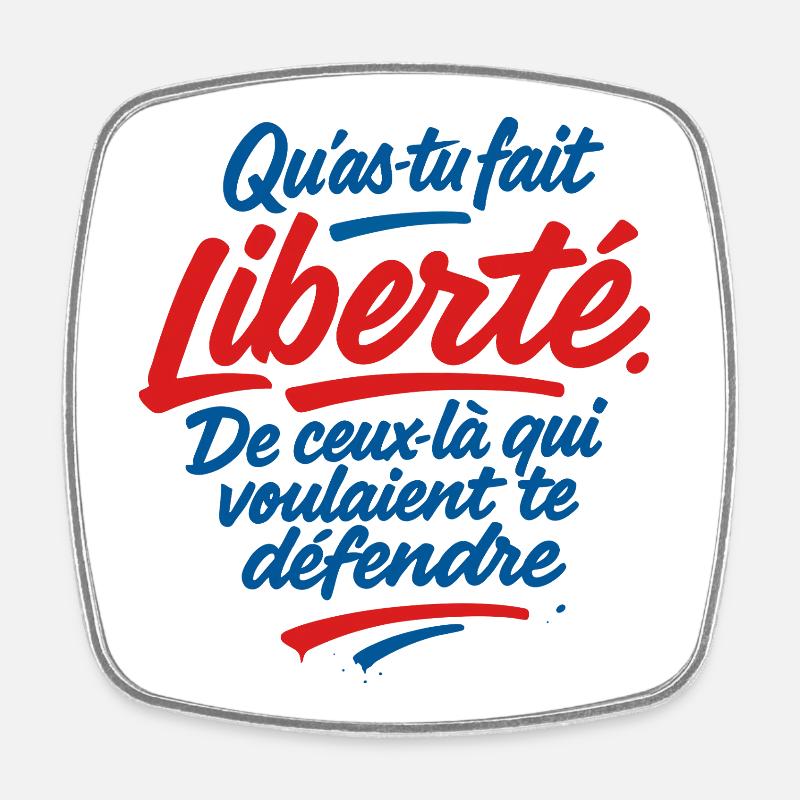 Liberté - Magnet carré - blanc