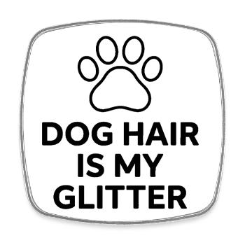 Les poils de chien sont mon design pailleté pour les amateurs de chiens drôles - Magnet carré - blanc - Devant