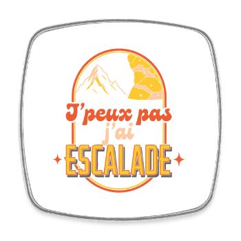J’ai escalade Montagne rétro - Magnet carré - blanc - Devant