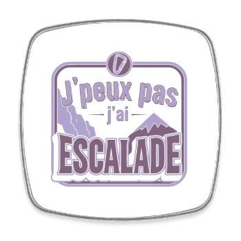 J'peux pas j'ai Escalade - Magnet carré - blanc - Devant