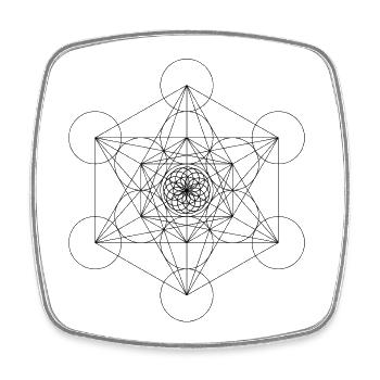 Metatron's Cube – Powerful Sacred Geometry - Square fridge magnet - white - Front