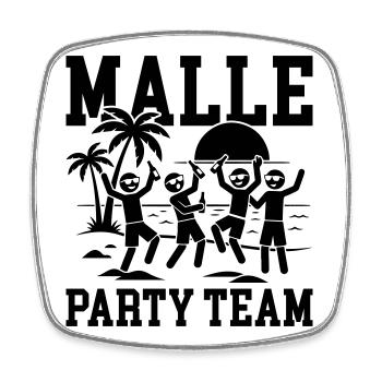 Malle Party Team Urlaub - Viereckiger Kühlschrankmagnet - Weiß - Vorne