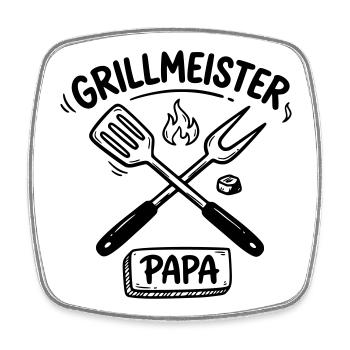 Grillmeister Papa Vatertag Grillen Männer - Viereckiger Kühlschrankmagnet - Weiß - Vorne